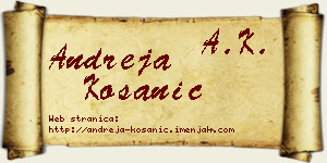 Andreja Kosanić vizit kartica